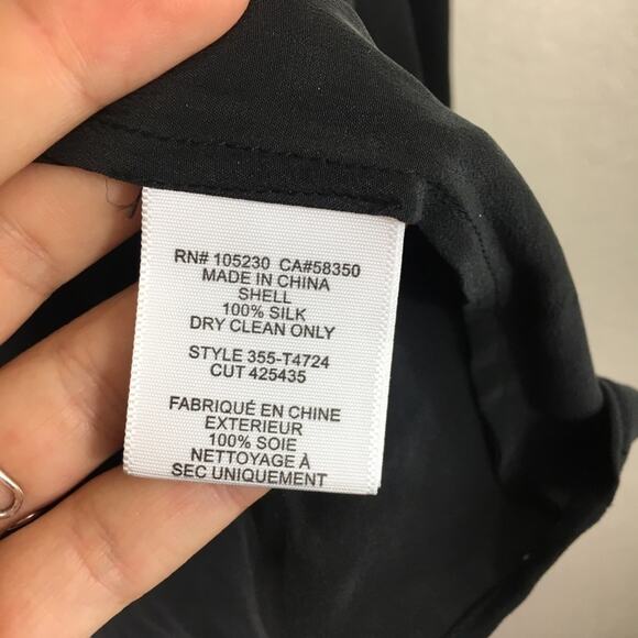 Joie black silk cold shoulder long sleeve top - Picture 8 of 10